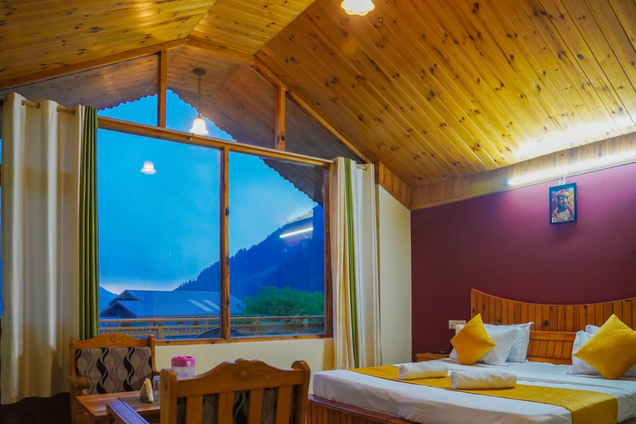 Snowy Manali view from the cottage